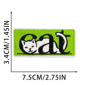 New Iron on Cute Embroidery Funny <b>Black</b> cat Pet Patch for Clothes Bag Decoration - Product Image 6