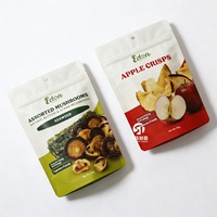 Op maat gemaakte digitale print gedroogde vruchten groenten fruitchips babyvoeding kauwgom herbruikbare zip-verpakking zak kleine minimale bestelhoeveelheid bodem
