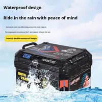 Promotion : Top Case Moto Durable 45L Grande Capacité, Démontable Facilement, Étanche, Universel, Noir PP pour