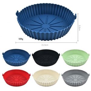 Reusable Heat Resistant BPA-Free Round Silicone <b>Baking</b> Basket Pan Air Fryer <b>Accessories</b> Liners Replacement - Product Image 2