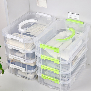 Transparent <b>Stackable</b> Desktop <b>Storage</b> <b>Box</b> With Lid For Jewelry And Hair Accessories 18L Capacity Organizers - Product Image 4