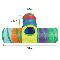Tunnel pour chat pliable et durable en plastique et polyester écologiques, avec balles de style dessin animé, directement de l'usine PKY