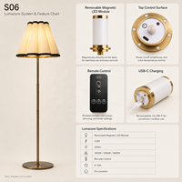 Lampe de table sans fil DC E14, module LED rechargeable magnétique, design simple, abat-jour cylindrique en tissu, tige KD pour projets hôteliers