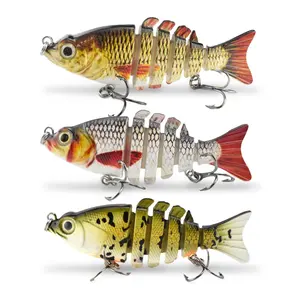 Altı bölüm güneş balığı (3 ') çok eklemli yüzen yem Lures Lures baits bas bölümlenmiş Mini Swimbait