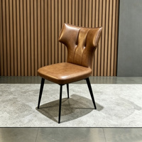 Chaise de salle à manger moderne en cuir motif patte de chat, chaise d'appoint en forme de papillon, chaise d'appoint avec pieds en métal noir pour salle à manger, cuisine, hôtel, maison