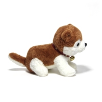 Peluche Akita Inu Mignonne, Jouet en Peluche Chien Moelleux en Position Assise, Marron et Blanc, Doux, pour Garçons et Filles, Compagnon de Chambre