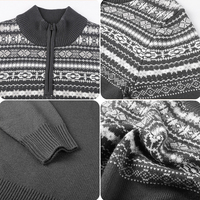Pull en tricot d'hiver pour homme OEM, personnalisé, à manches longues, avec logo brodé, sweat-shirt tricoté, pull à col zippé