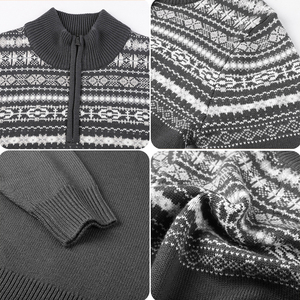 Suéter de Punto Personalizado para Hombre, Invierno, Manga Larga, con Logotipo Bordado, Sudadera de Punto con Cierre de Cremallera - Product Image 4