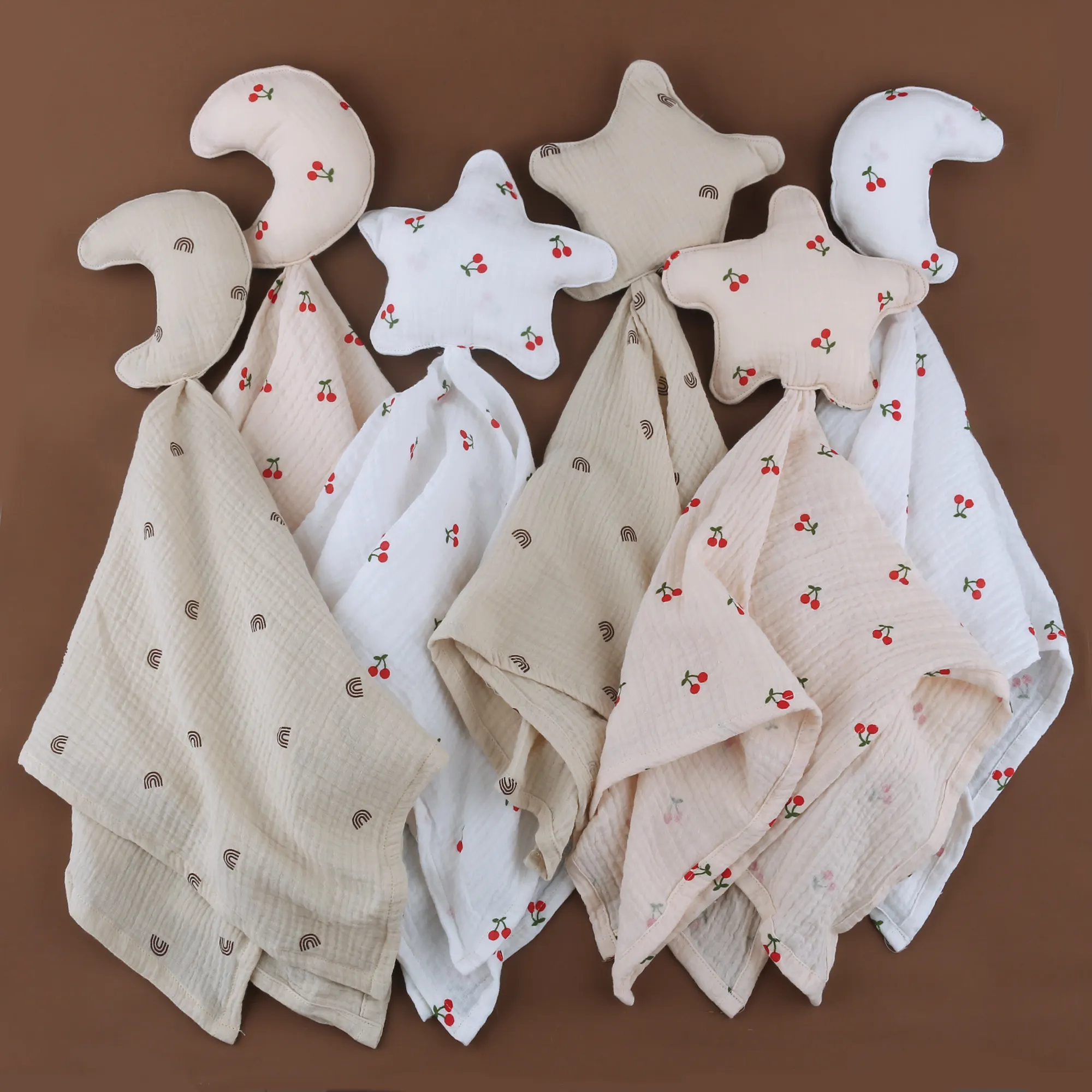 Супермягкое одеяло из органического хлопка для новорожденных, муслиновое одеяло в форме Луны и звезды, милое детское одеяло