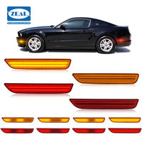 Lampu Sein Samping LED Sequential Scan untuk Mobil Ford Mustang 2010 2014 Lensa Merah Lampu Amber Merah AR3Z 15A201 2 Pcs Pengganti