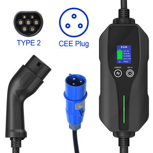 <span class=keywords><strong>Caricabatterie</strong></span> per auto elettrica 10A 16A 20A 24A 32A <span class=keywords><strong>ampere</strong></span> regolabili IEC62196 tipo 2 prezzo all'ingrosso caricatore portatile per la casa Ev - Product Image 3