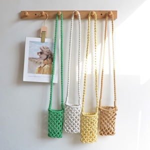 Bolso pequeño personalizado <span class=keywords><strong>de</strong></span> estilo coreano, tejido con hilo <span class=keywords><strong>de</strong></span> algodón, hueco, para teléfono móvil, multicolor - Product Image 2