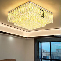 Lampes de plafond carrées modernes, lustre en cristal de luxe pour la maison, salon, salle à manger, chambre à coucher, hall d'hôtel