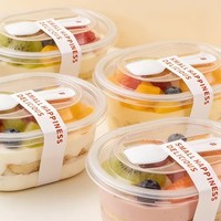 Boîte à gâteau multicouche transparente à usage unique avec support surélevé pour mousse, idéale pour les desserts et les snacks