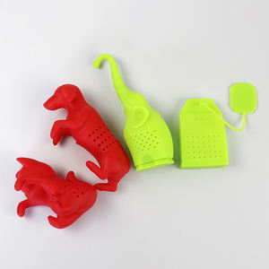 Filtre réutilisable résistant à la chaleur de boule de thé d'infuseur de thé de silicone formé mignon pour les feuilles mobiles ou la <span class=keywords><strong>tisane</strong></span> - Product Image 4