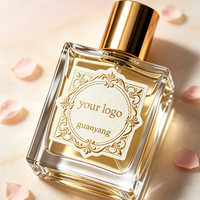 Autocollant personnalisé en relief UV pour flacon de parfum, bordure dorée, étiquette de parfum pour emballage cosmétique