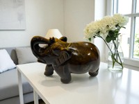 Figurine d'éléphant sculptée en marbre naturel écologique, artisanat en pierre de cristal de guérison Feng Shui, vente en gros, antique, gravée à la main