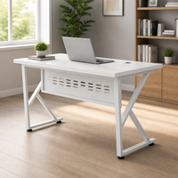 Bureau d'ordinateur sur trépied en fer avec design ignifuge écologique durable et trous pour câbles, idéal pour l'école, la maison, la salle de classe ou le bureau