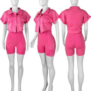 Viviblook ชุด2ชิ้นสำหรับ Z607ST05ฤดูร้อนชุดรอมเปอร์แขนสั้นผ้าแห้งกรดแบบใหม่สำหรับฤดูร้อน - Product Image 6