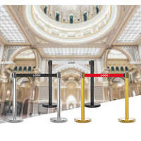 Barrière de file d'attente rétractable personnalisable en acier inoxydable doré, idéale pour aéroports et banques - Offre Spéciale