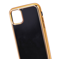Casing Pelapis Logam dengan Alur 1.0Mm, Casing Kulit Mewah Kustom untuk iPhone 11 Pro Max