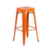 Tabouret de bar industriel en métal noir sans dossier, hauteur comptoir, modèle Toliix, pour café, bar, restaurant