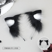 Bandeau d'oreille de chat en peluche fait à la main réaliste oreille d'animal pince à cheveux Cosplay Con accessoire
