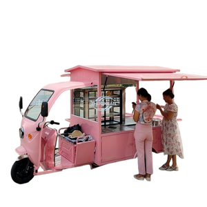 Mini Food Trailers Fully Equipped pink Mobile Food Truck Van Food truck Trailer Carts for Coffee Snack Production Line - Product Image 5
