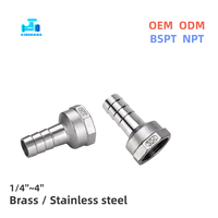 Raccord Pagode Fileté en Acier Inoxydable NPT BSPT 1/8''~2'' SS304, Raccord Mâle-Femelle à Soufflet, Raccord de Tuyau à Cannelette, Raccords de Tuyauterie OEM ODM