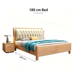 Modern Solid Wood Extendable Twin Platform Soft <b>Bed</b> Frame Upholstered Nightstands Eco-Friendly - Product Image 3