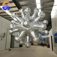 Ballon publicitaire gonflable géant en forme d'épingle, structure de toit personnalisée, ballon multicolore à thème étoilé, installation facile, modèle viral, décoration