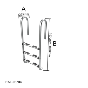 Échelle de piscine antidérapante populaire Cadison en acier inoxydable 304/316 avec marches de sécurité HAL-03/04 à 2/3/4/5 marches - Product Image 4