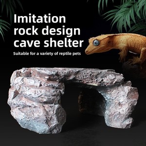 Caverna Nascondiglio per Rettili di Alta Qualità in Resina Effetto Roccia per Gechi, Tartarughe, Rane Cornute, Serpenti - Decorazione per Terrari - Product Image 1