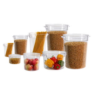 Contenedor Redondo Transparente de Plástico Resistente para Almacenamiento de Alimentos, Organizador Apilable Irrompible para Almacenamiento de Ingredientes de Supermercado - Product Image 4