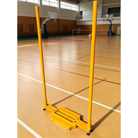 Équipement professionnel de badminton : Poteau de filet de badminton à double colonne avec base lestée durable pour entraînement et tournoi