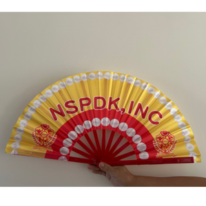 Grand ventilateur de sororité Phi Delta <span class=keywords><strong>Kappa</strong></span> de 33cm pour fille africaine Clack personnalisé Clapping Folding Clapper Carnaval Accessoire plastique Ventilateur à main - Product Image 3