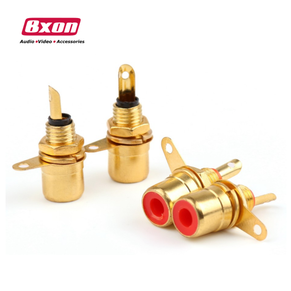 Gold Plated RCA Phono Chassis Panel Mount Female Socket Adapter