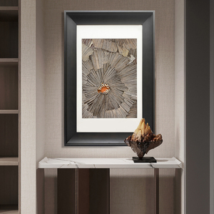 Décor à la maison moderne grande affiche murale en bois encadré papier Art mixte oeuvre 3D Vintage peinture - Product Image 2