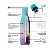 Bouteille-botella térmica de 1 litro para deporte, bote para hacer deporte, inox, isotérmico