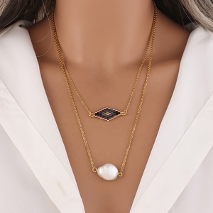 Collier unisexe à double rangée de style bohème avec <span class=keywords><strong>pendentif</strong></span> tendance avec perles de rocaille <span class=keywords><strong>Miyuki</strong></span> et chaîne de bracelet en perles de perles naturelles - Product Image 6