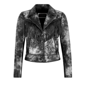 Chaqueta de Mujer Personalizada 100% Cuero Nappa Suave Blanco y Negro, Cierre YKK, Marca Privada OEM/ODM, Estilo Lujoso y Elegante - Product Image 1