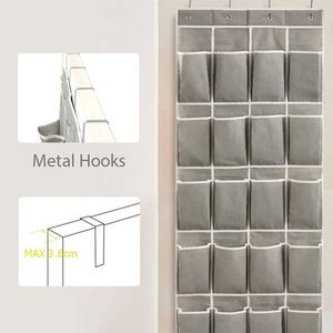 Organisateur de chaussures pliable à suspendre sur la porte, 24 poches, grand sac de rangement en tissu pour chaussures - Product Image 2