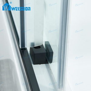 Weisdon <span class=keywords><strong>Pas</strong></span> <span class=keywords><strong>Cher</strong></span> Prix Sans Cadre Simple Coulissante En Acier Inoxydable En Verre Trempé Noir <span class=keywords><strong>Baignoire</strong></span> Porte De Douche - Product Image 5