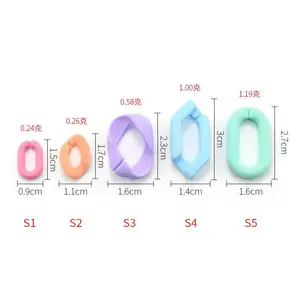 Acrylic Oval Chain Assorted Size Colorful Plastic Link Open Ring for DIY Jewelry Necklace Bracelet Making Accessories