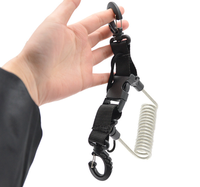 Cordon de sécurité rétractable BCD pour la plongée, en TPU, avec ressort anti-perte pour appareil photo, boucle à déconnexion rapide, accessoire pour sports nautiques