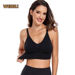 LOGO Custom Comfort Wireless Front Open Maternidad <span class=keywords><strong>Embarazo</strong></span> Mujeres Windows Deportes Sujetador de lactancia sin costuras para mujeres - Product Image 3