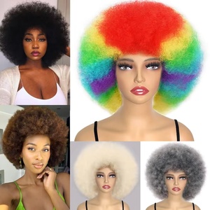 Perruques pour femmes africaines Perruques synthétiques courtes et bouclées Perruques gonflables de qualité supérieure pour cosplay et usage quotidien - Product Image 2