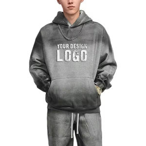 Sudaderas con Capucha para Hombre, Estilo Holgado, Color Degradado, Personalizadas de Fábrica, Estilo Hip Hop Urbano, Lavadas y Teñidas con Spray, Talla Grande - Product Image 1