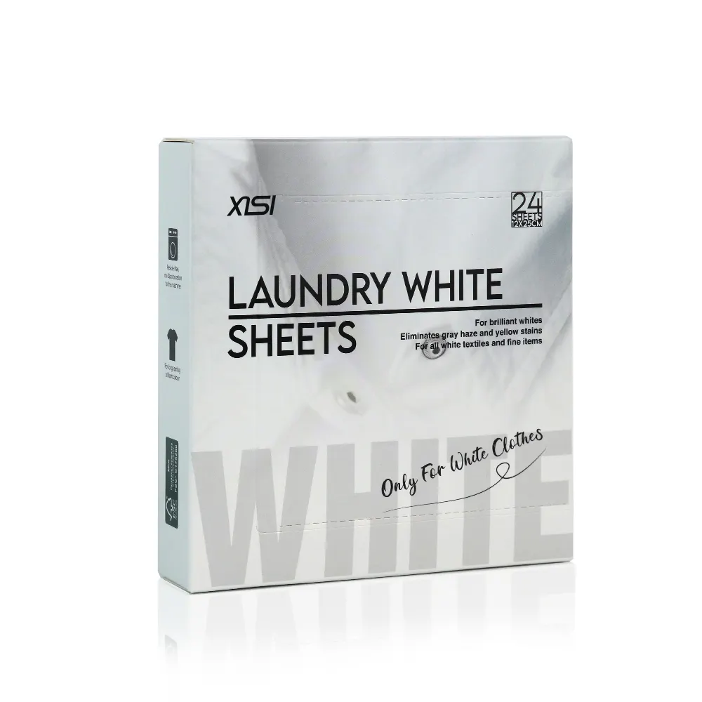 Laundry bleach sheet two in one bleach detergent box packed 30 strips per box