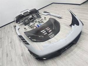 Para <span class=keywords><strong>Ferrari</strong></span> <span class=keywords><strong>458</strong></span> Italy Upgrade SP estilo medio fibra de carbono parachoques delantero parachoques trasero falda lateral capó tubo de escape Kit de cuerpo - Product Image 2